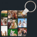 Custom Photos Keychains, Double Sided 9 Photos Keychain<br><div class="desc">personalized 9 photos collage template Keychains, Custom Photo keychain, add your photo to this template, photo on the front and the back of the keychain</div>