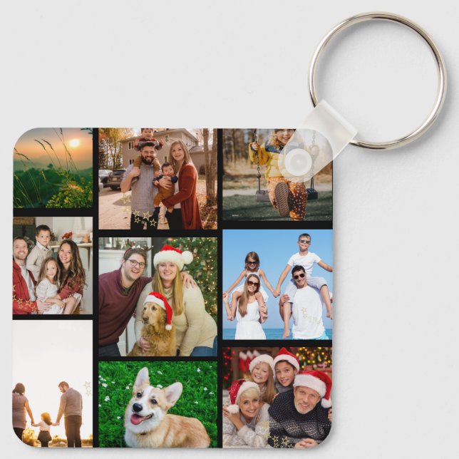 Custom Photos Keychains, Double Sided 9 Photos   Keychain (Back)