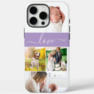Custom Photos Memories Love Script purple iPhone 16 Pro Max Case