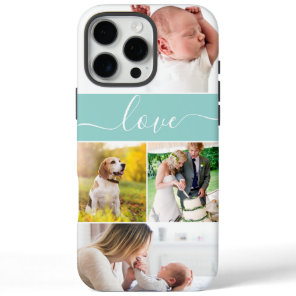 Custom Photos Memories Love Script robin egg blue  iPhone 16 Pro Max Case