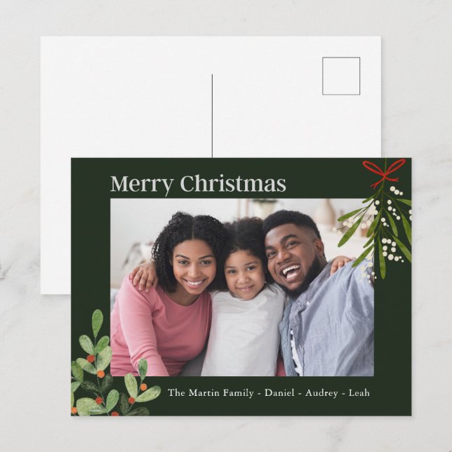 Custom Photos Merry Christmas Photo Postcard (Front/Back)
