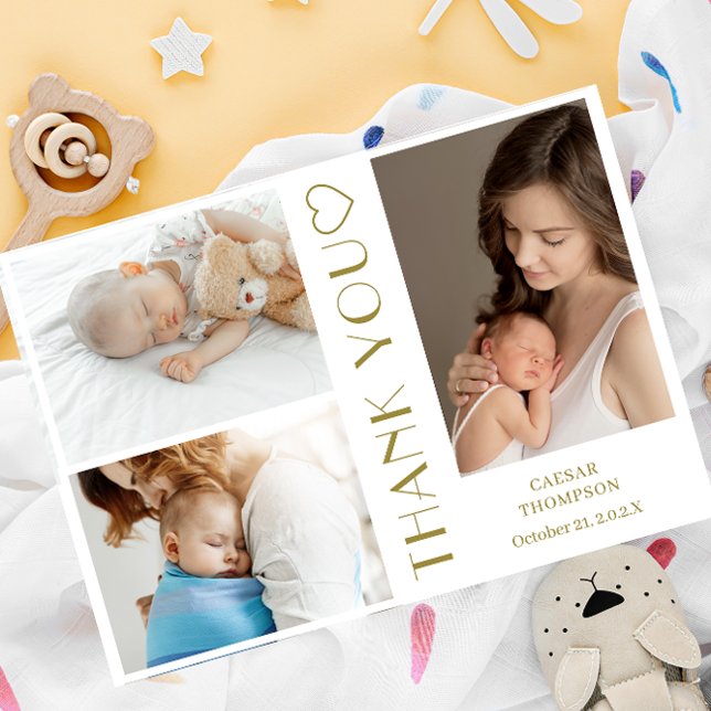 Custom Photos Modern Baby Shower Thank You  Invita Invitation (Creator Uploaded)
