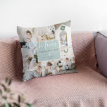 Custom Photos Mom You Are the Best | Personalized Throw Pillow<br><div class="desc">Simply upload 6 of your most precious photos from your computer or phone to this modern, elegant throw pillow for mothers, featuring the text 'Mom'' in an elegant handwritten script 'You're the best' on a pale blue block background that can be changed to any color. Personalize the message and children's...</div>