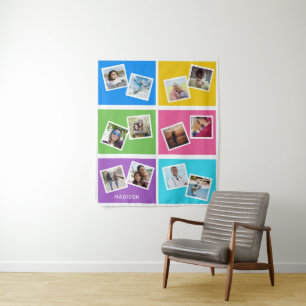 Custom photos & name Colorful Tapestry