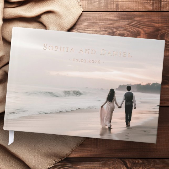 Custom photos names date wedding foil guest book  (Custom photos names date wedding guest book)