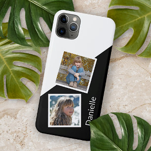 Custom Photos on Geometric Black and White iPhone 11Pro Max Case