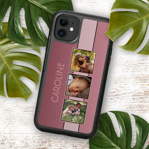 Custom Photos On Ombre Dusty Blush Rose Pink iPhone 13 Case
