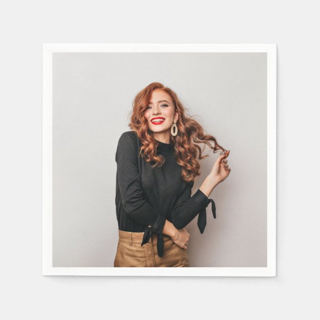Custom Photos Party Selfie Picture Photography Napkins (Front)