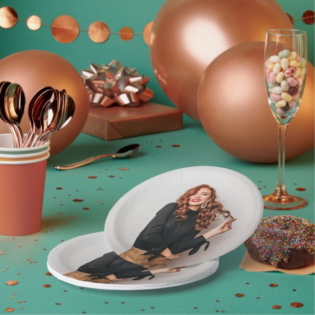 Custom Photos Party Selfie Picture Photography Paper Plates (Multi)