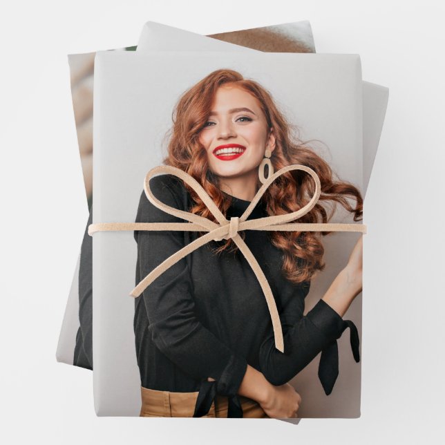Custom Photos Party Selfie Picture Photography Wrapping Paper Sheets (In situ)