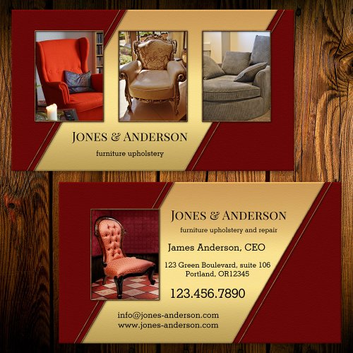 Custom Photos Portfolio Furniture Upholstery Business Card