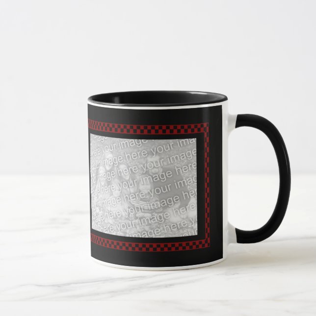 Custom Photos | Red Black Checkerboard Mug (Right)
