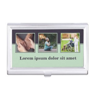 Custom Photos & Tagline Elderly Care Business Card Business Card Case