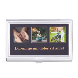 Custom Photos & Tagline Elderly Care Business Card Business Card Case
