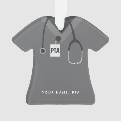 Custom Physical Therapist Assistant Simple Scrubs Ornament