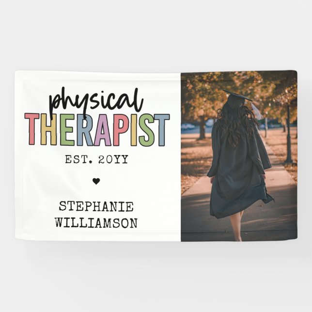Custom Physical Therapist PT Graduation Banner (Horizontal)