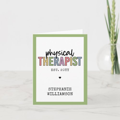 Custom Physical Therapist PT Graduation gifts  Card
