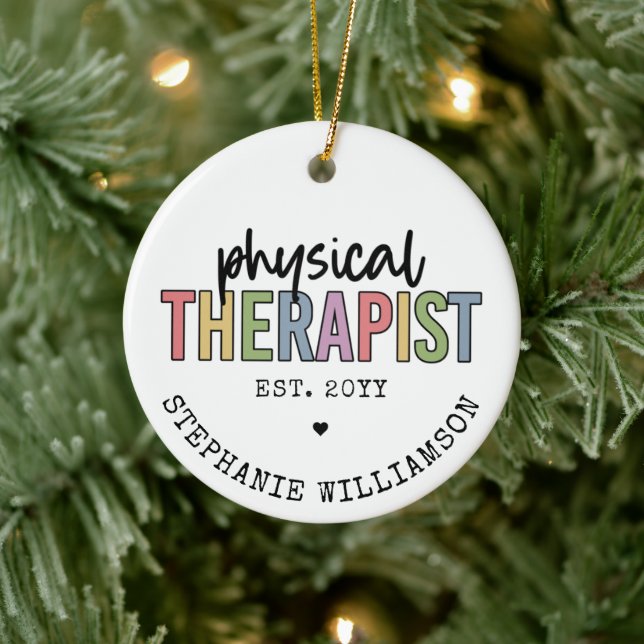 Custom Physical Therapist PT Graduation gifts Ceramic Ornament (Tree)