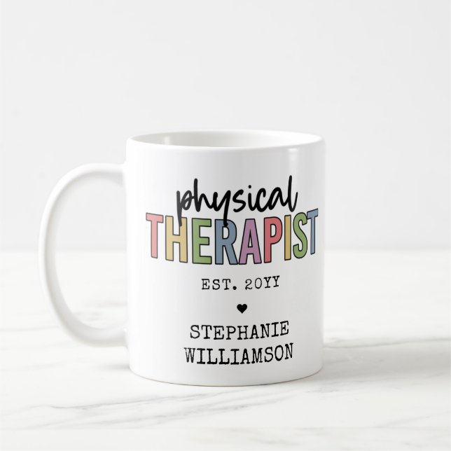 Custom Physical Therapist PT Graduation gifts  Coffee Mug (Left)