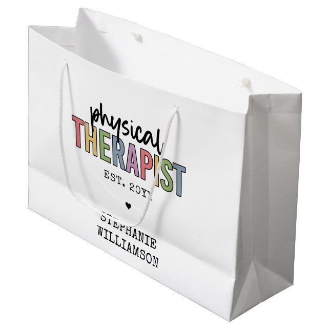 Custom Physical Therapist PT Graduation gifts Large Gift Bag (Front Angled)