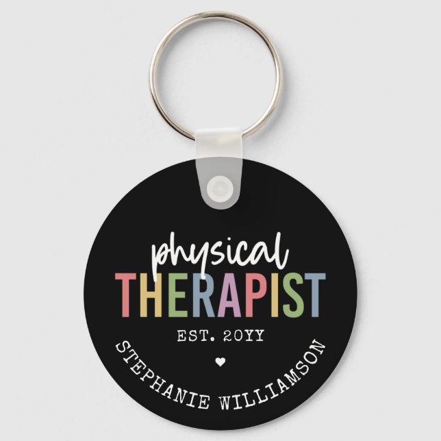 Custom Physical Therapist PT Graduation  Keychain (Front)