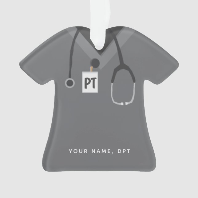 Custom Physical Therapist ♥ Simple Scrubs Ornament (Front)