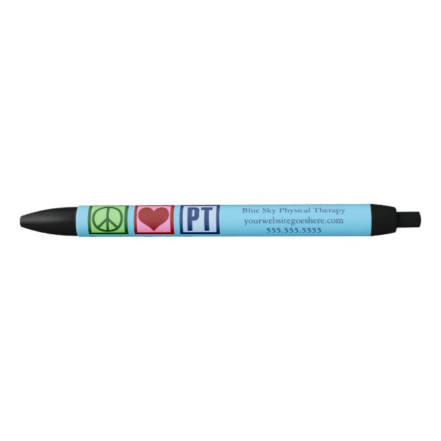 Custom Physical Therapy Office Peace Love PT Pen (Front)