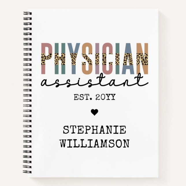 Custom Physician Assistant Physician Associate Notebook (Front)