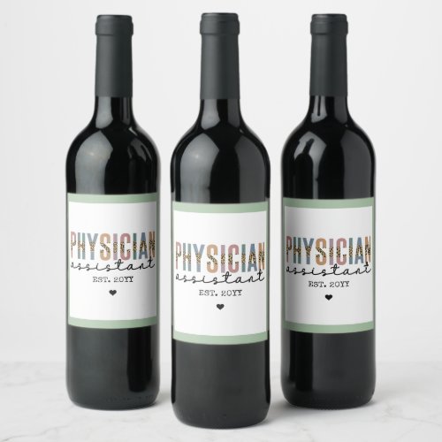 Custom Physician Assistant Physician Associate Wine Label