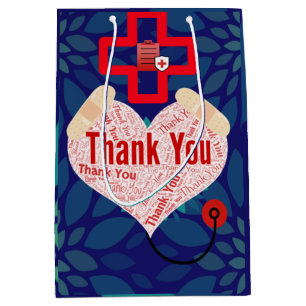 Custom Physician Thank you; w/ Doc. Name & Message Medium Gift Bag