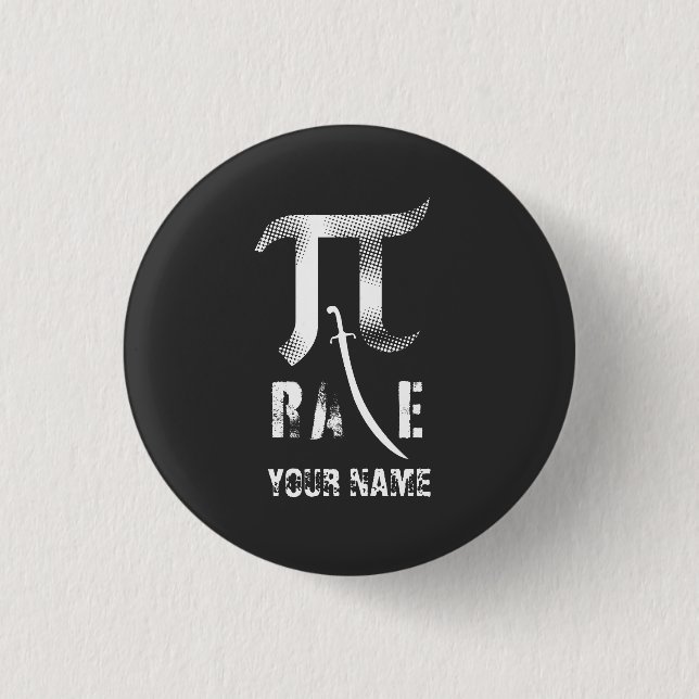 Custom Pi Day Pi Rate Button (Front)