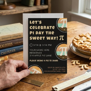 Custom Pi Day Pie Party Invitation Template Card