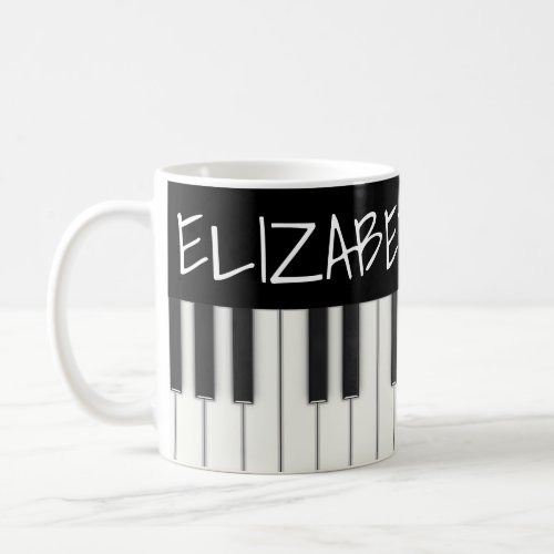 Custom Piano Keys Coffee Mug - Put your name or something on this piano mug.