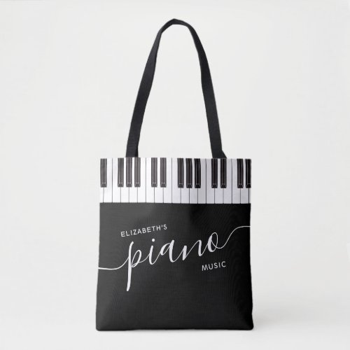 Custom Piano Keys Keyboard Personalized Music Tote Bag