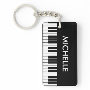Custom piano keys keychain for pianist or teacher