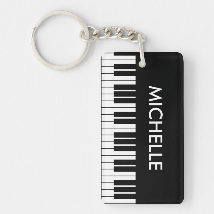 Custom piano keys keychain for pianist or teacher | Zazzle.com