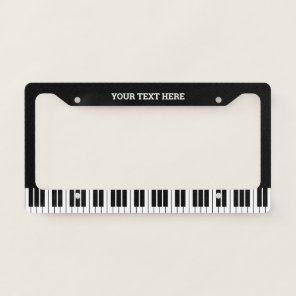 Custom piano keys license plate frame for pianist