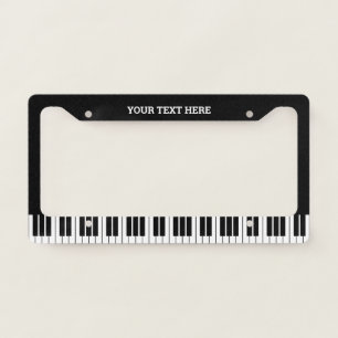 Custom piano keys license plate frame for pianist