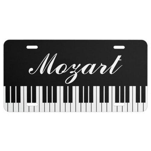 Custom piano keys music keyboard license plate