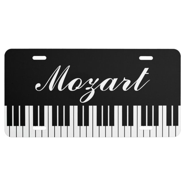 Custom piano keys music keyboard license plate (Front)