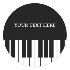Custom piano keys round stickers for pianist