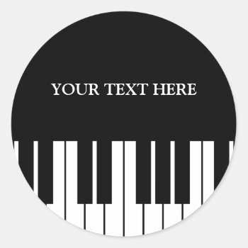 Custom Piano Keys Round Stickers For Pianist by logotees at Zazzle