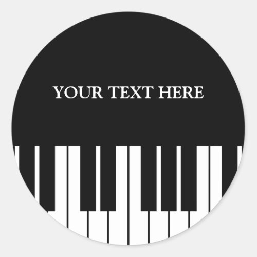 Custom piano keys round stickers for pianist