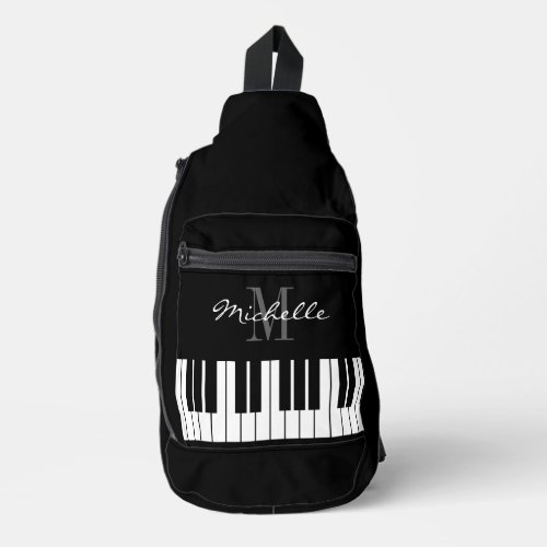 Custom piano keys sling bag for teacher or student