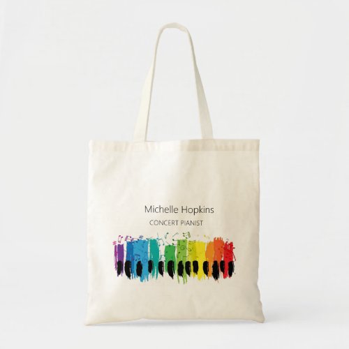Custom piano keys tote bag for teacher and student