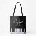Custom piano keys tote bag for teacher and student
