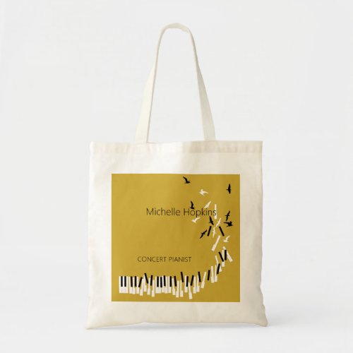 Custom piano keys tote bag for teacher and student