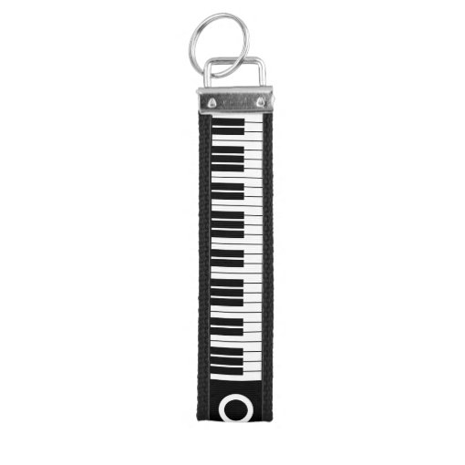 Custom piano keys wrist keychain for pianist | Zazzle