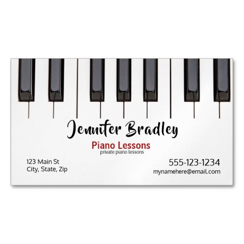 Custom Piano Lesson Business Business Card Magnet