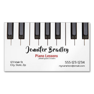 Custom Piano Lesson Business Card Magnet